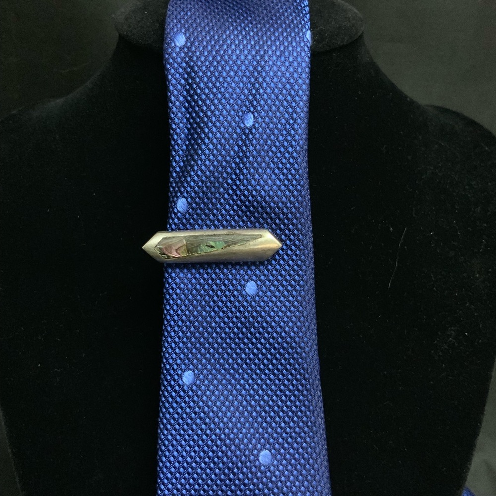 Vintage 1950’s Mexico Abalone Silver Tie Bar